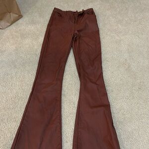 Brown leather pants